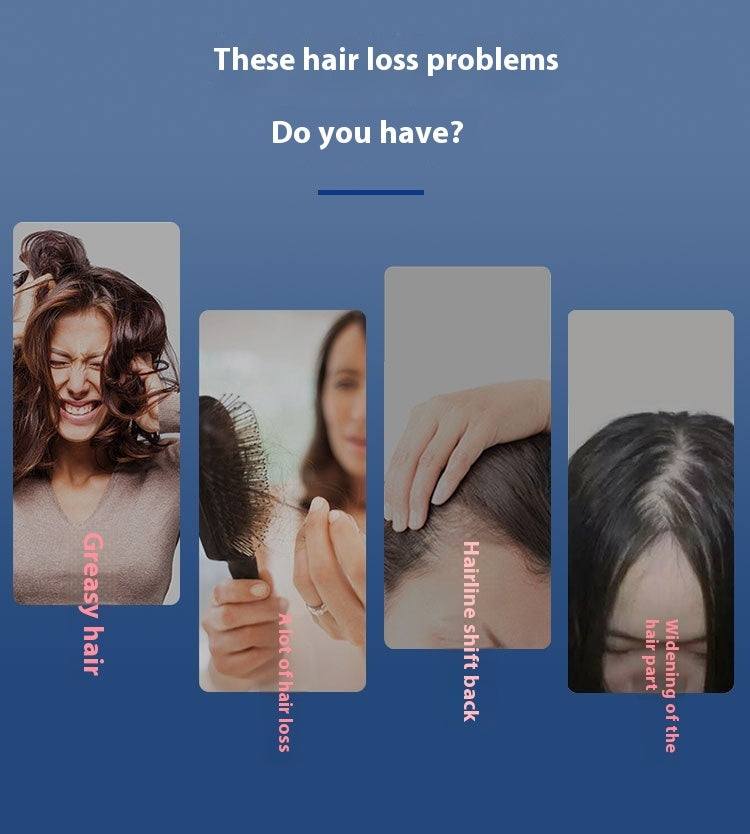 Red light scalp care device helping with greasy hair and hairline issues for improved hair health