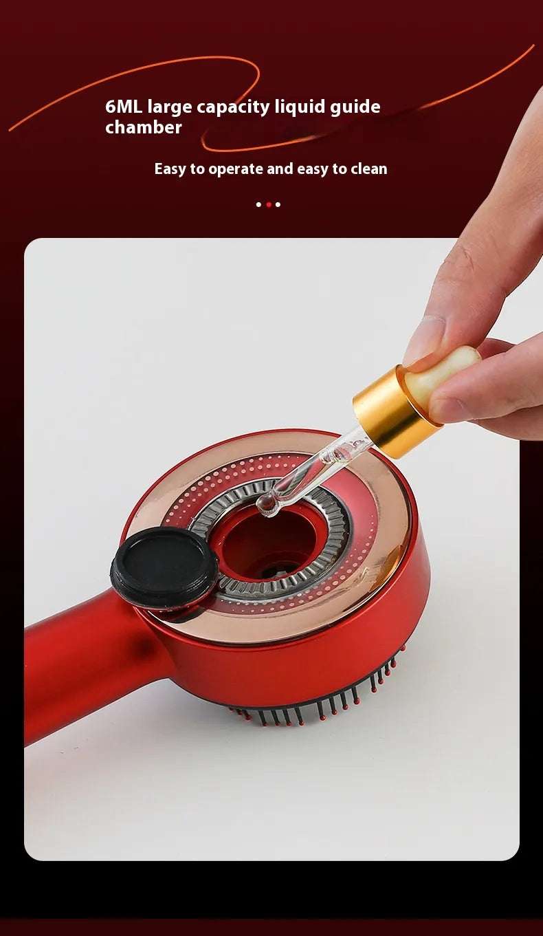 Electric massage comb with 6ML liquid guide chamber for red light therapy scalp comb use