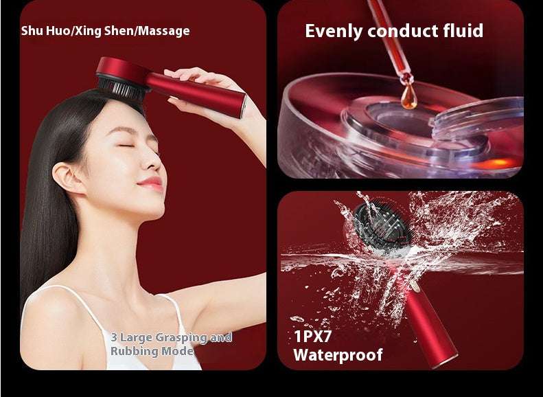 Red Light Therapy Scalp Comb designed for home use with waterproof features and fluid conduction