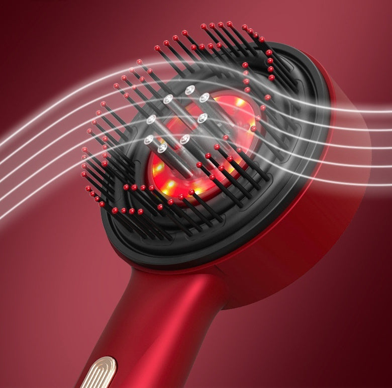 Electric massage comb featuring red light therapy scalp comb for soothing and revitalizing hair and scalp