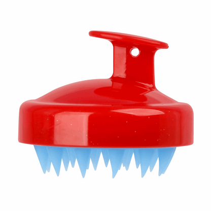 Red Soft Silicone Shampoo Brush for Gentle Scalp Massaging and Effective Cleansing
