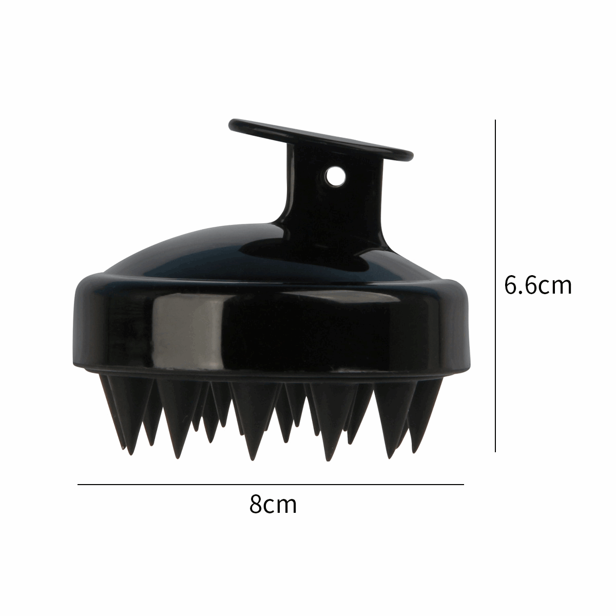 Soft silicone shampoo brush for scalp massage and deep cleansing, 8cm wide and 6.6cm height