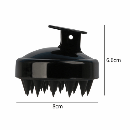 Soft silicone shampoo brush for scalp massage and deep cleansing, 8cm wide and 6.6cm height