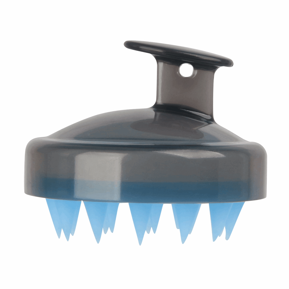 Soft silicone shampoo brush with gentle bristles for a relaxing scalp massage
