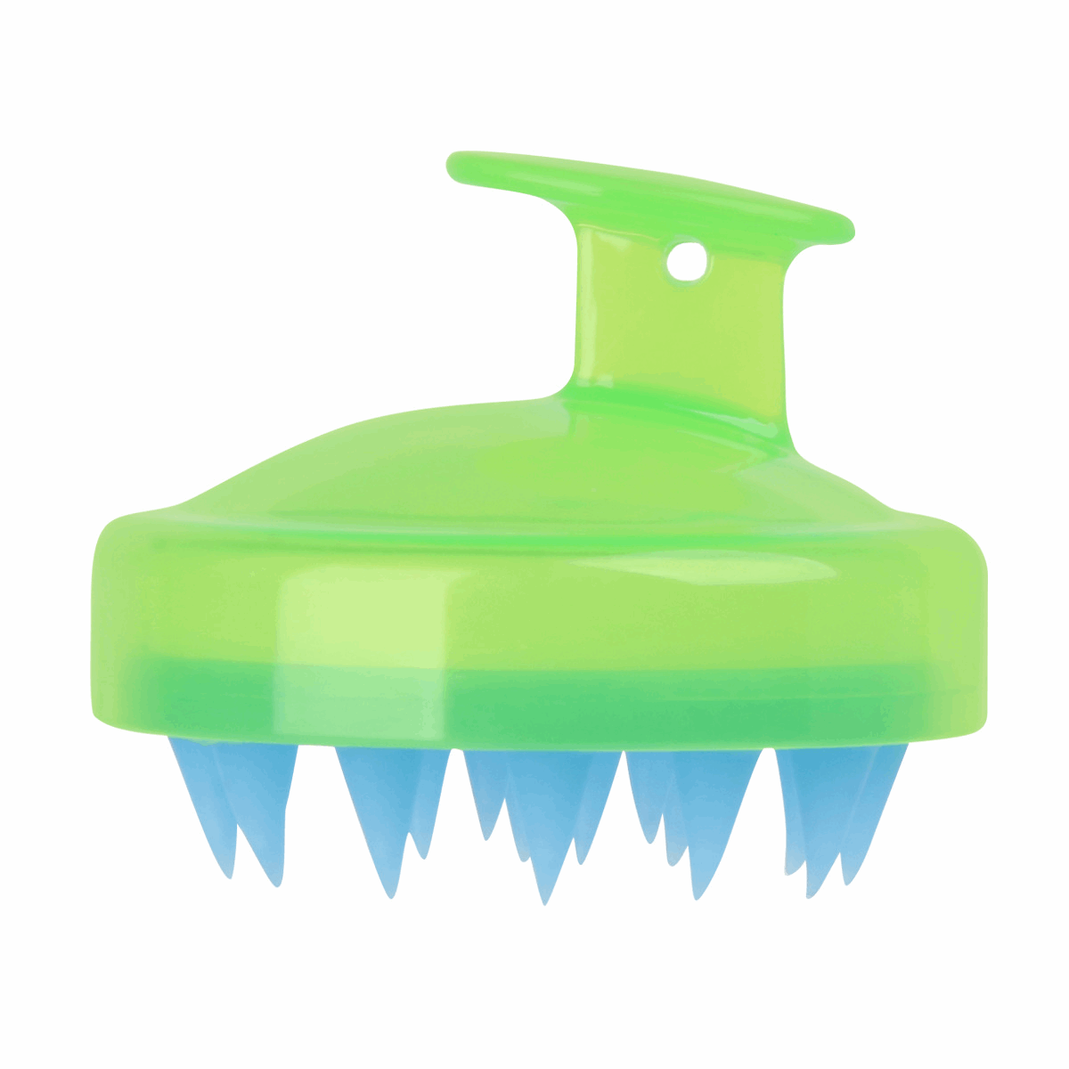 Soft Silicone Shampoo Brush in Green and Blue for Head Massage and Scalp Cleansing