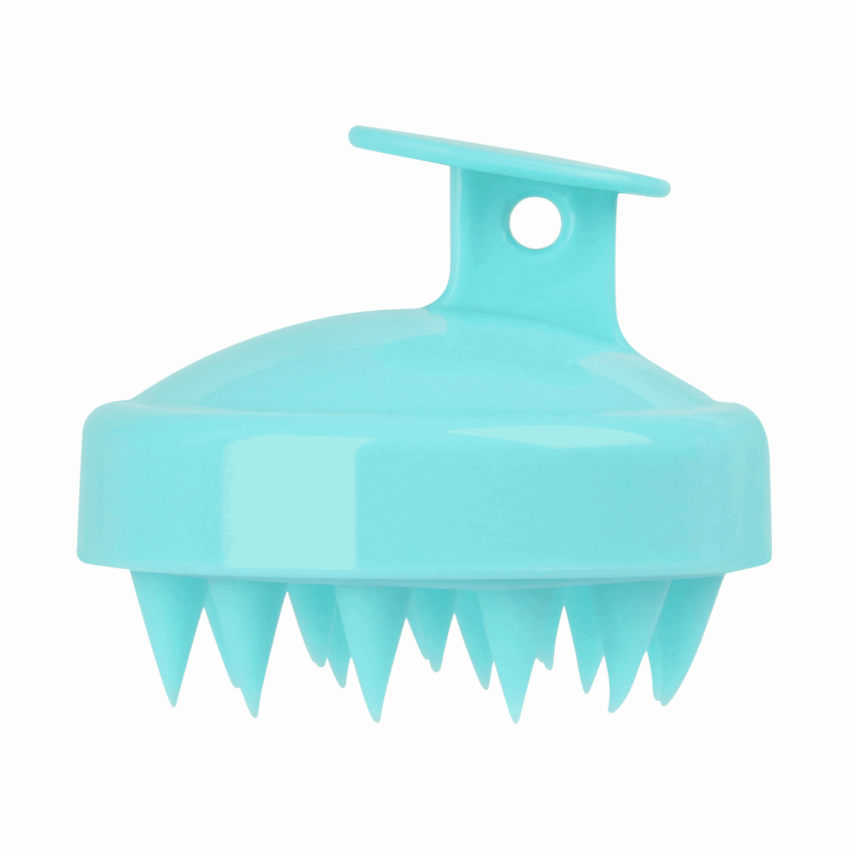 Soft Silicone Shampoo Brush in blue color for scalp massage and effective hair cleaning
