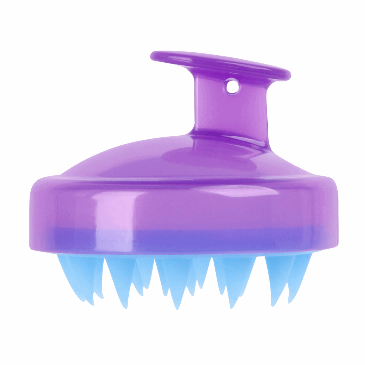 Soft Silicone Shampoo Brush in Purple for Gentle Scalp Massage and Cleaning