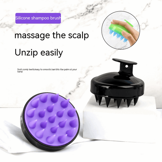 Soft silicone shampoo brush for scalp massage and easy hair untangling