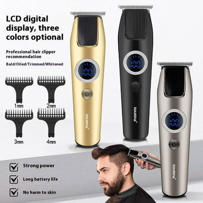 Luxury hair clippers for sculpting with LCD display and adjustable lengths in three colors