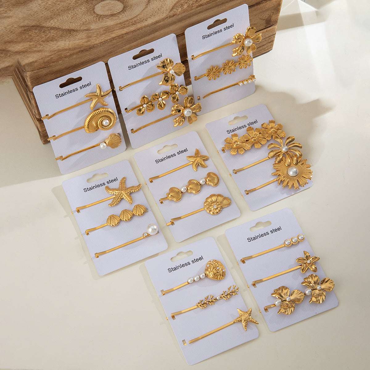 Various Lady's Flower Simple Titanium Steel Hair Barrette Designs for Elegant Hairstyles