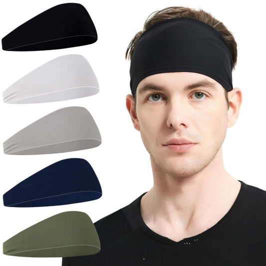Unisex fitness hair band in black, white, gray, navy, and olive colors for active workouts