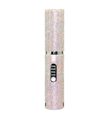 Sparkling rhinestone USB hair straightener for travel with digital temperature display