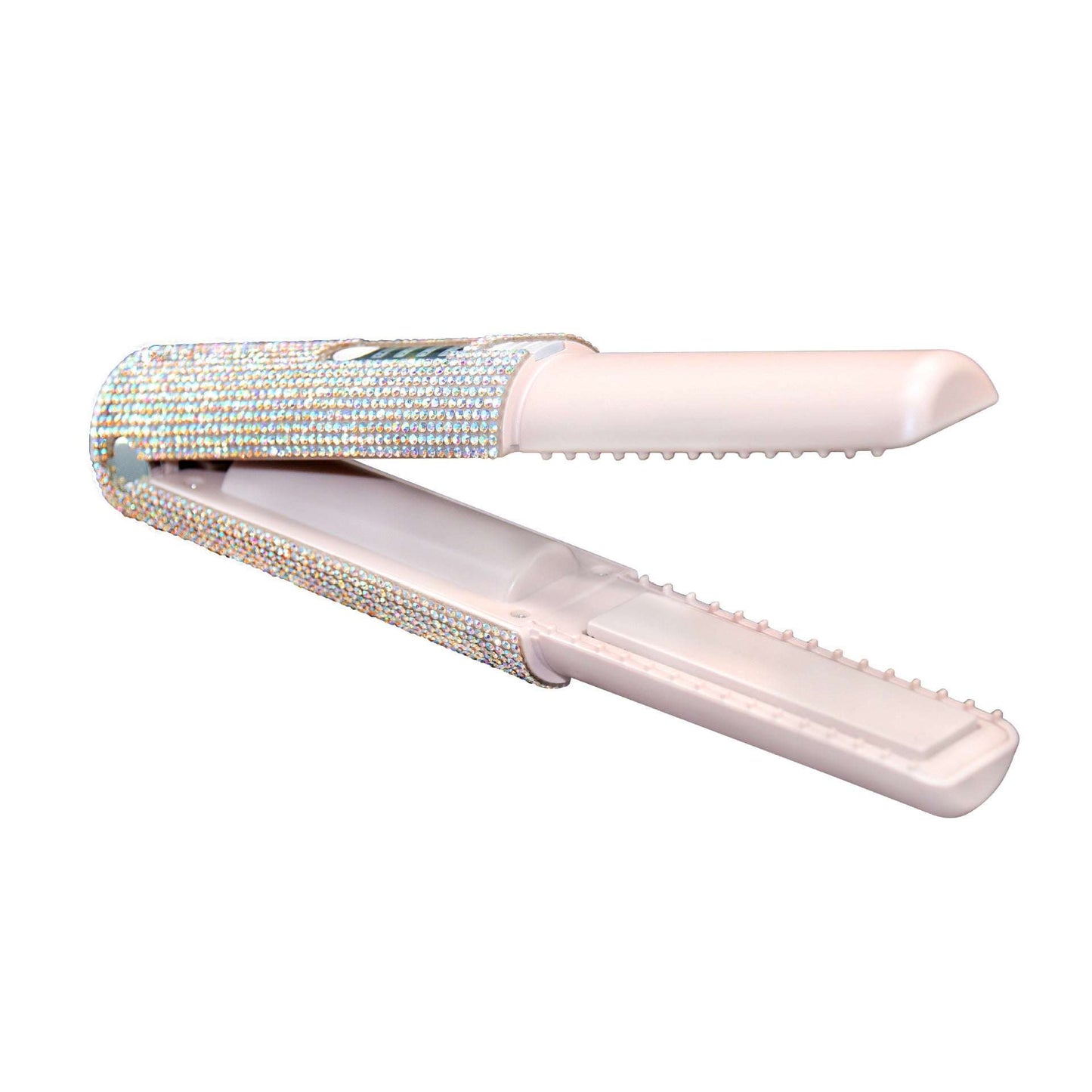 Pink electric hair straightener with rhinestone design USB hair straightener for travel