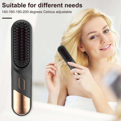 Cordless wet and dry hair straightener with adjustable temperature for versatile styling needs