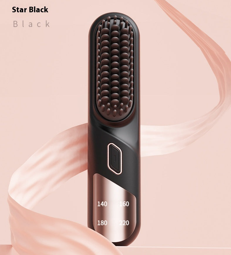 Cordless wet and dry hair straightener in stylish black design for effortless styling